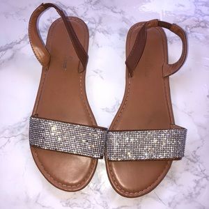 Rhinestone Sandals - Size 8